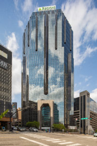 Unico Properties, a private equity real estate investment firm, recently acquired the iconic One Nashville Place in Nashville, Tennessee. Photograph: One Nashville Place towering above Nashville's central business district.