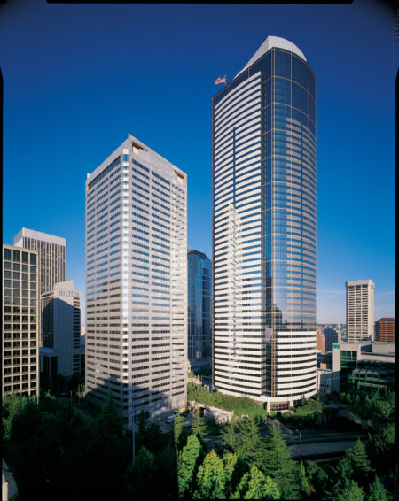 One and Two Union Square buildings in Seattle's downtown. Former Unico CEO Don Covey led the company to develop these iconic Seattle skyscrapers.