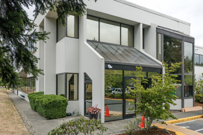 Exterior photograph of the Marymoor Technology Building, located in the Marymoor Park neighborhood of Redmond, Wash. It was acquired by private equity real estate investment firm Unico Properties in May 2019.