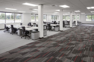 Interior photograph of the Marymoor Technology Building, located in the Marymoor Park neighborhood of Redmond, Wash. It was acquired by private equity real estate investment firm Unico Properties in May 2019.